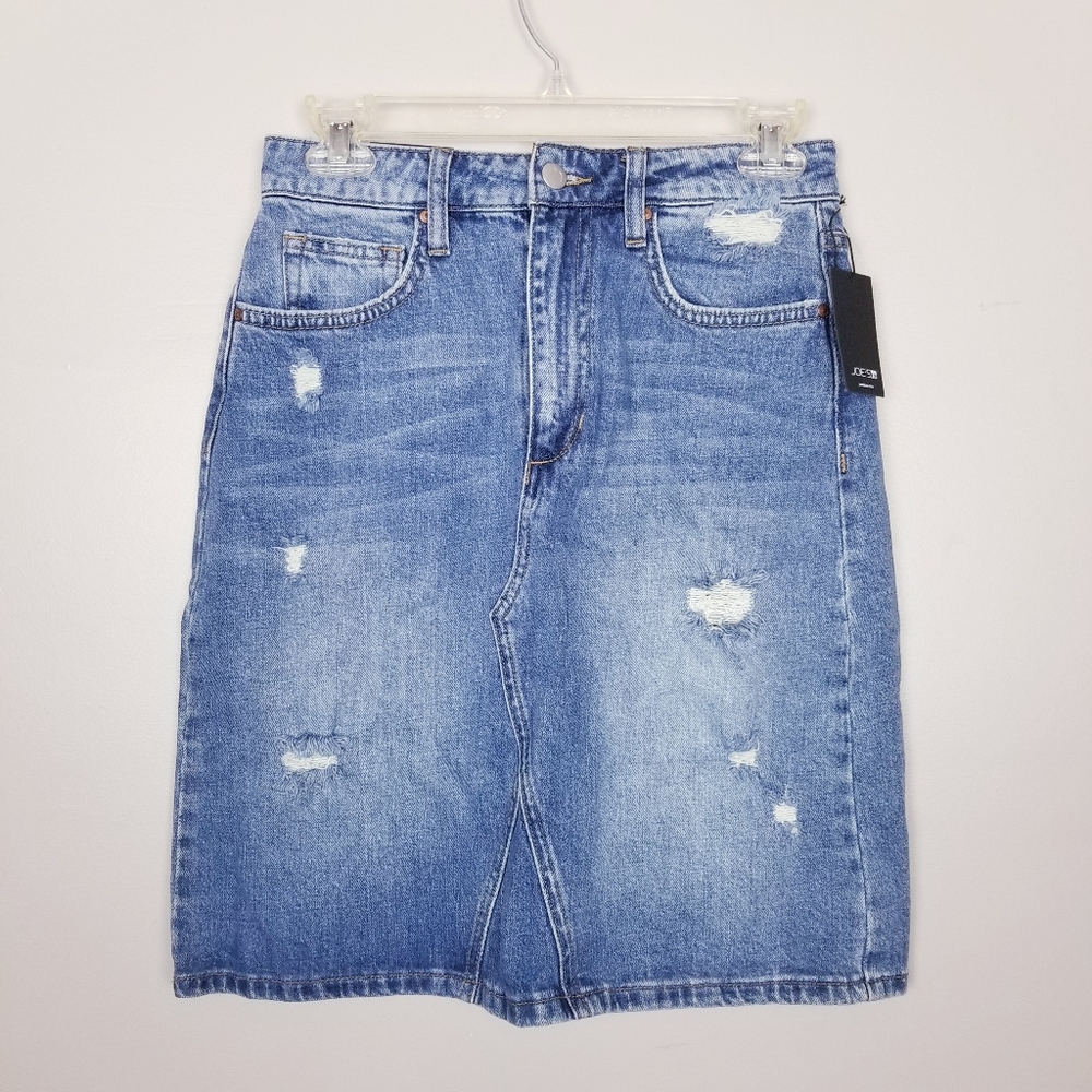 Joe's Jeans distressed jean mini skirt, size 26